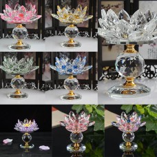 Crystal Lotus Flower Candle Holder Tealight Home Tabletop Feng Shui Decor   382366874203